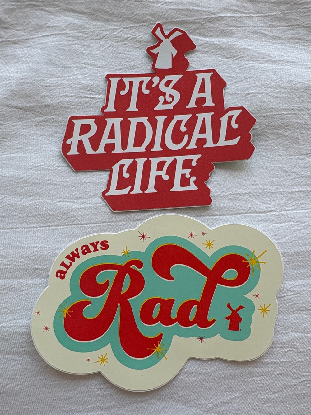 2 Dutch Bros Always Rad Stickers Set Decals Retro Party